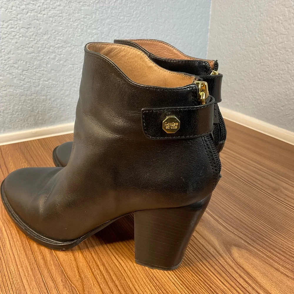 Louise et Cie Black Leather Ankle Booties women's size 9 (40) like NEW!